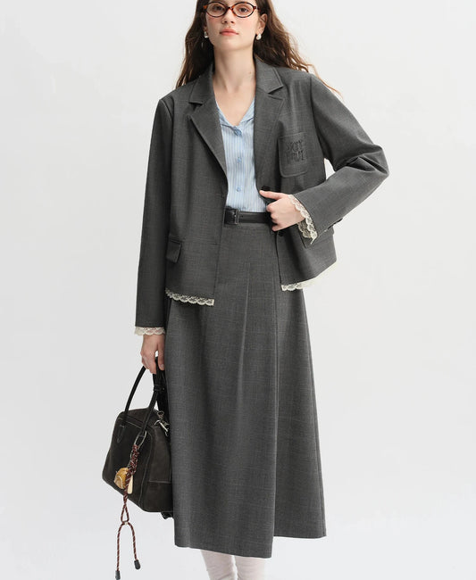 Blazer & Pleated Skirt Co-ord Set