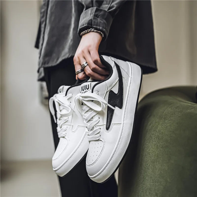 Men's Casual Sneakers Lightning Design Platform Skateboard Shoes Tennis Sports Shoes Outdoor Comfortable Vulcanized Sneakers
