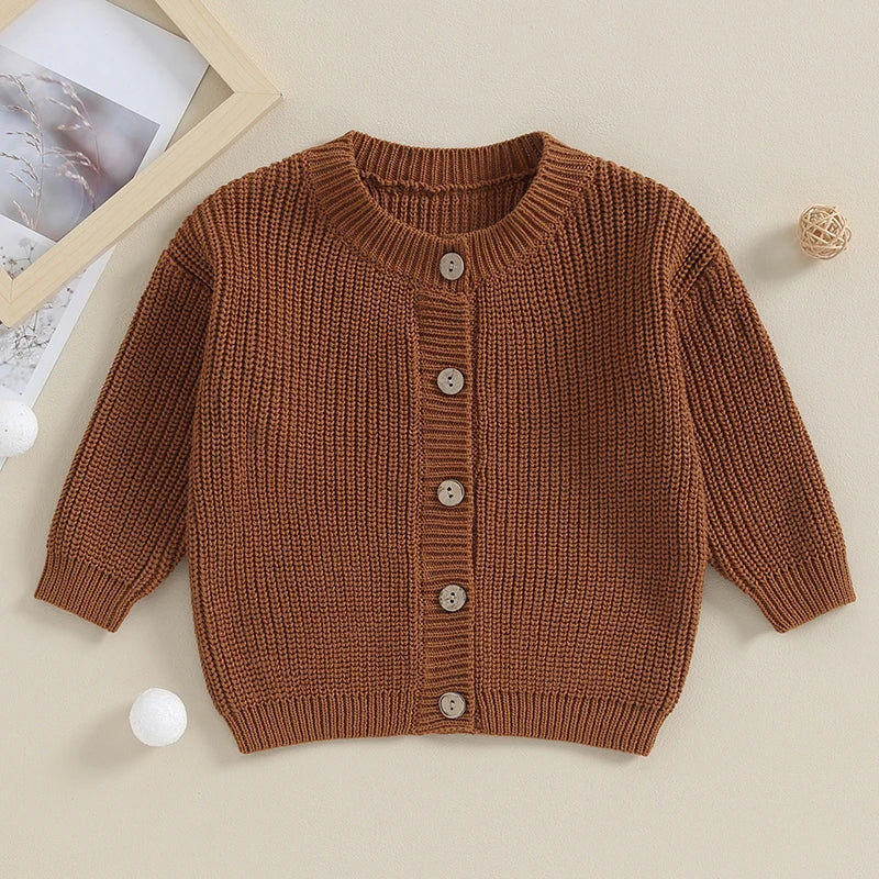 0-24M Baby Girls Boys Knit Sweater - Cardigan Long Sleeve Button Up Knitwear