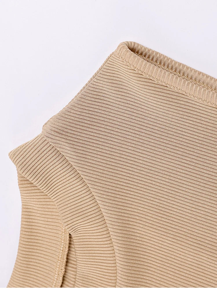 Women's Two-Piece Set - Sleeveless Top & Wide Leg Pants with Pockets