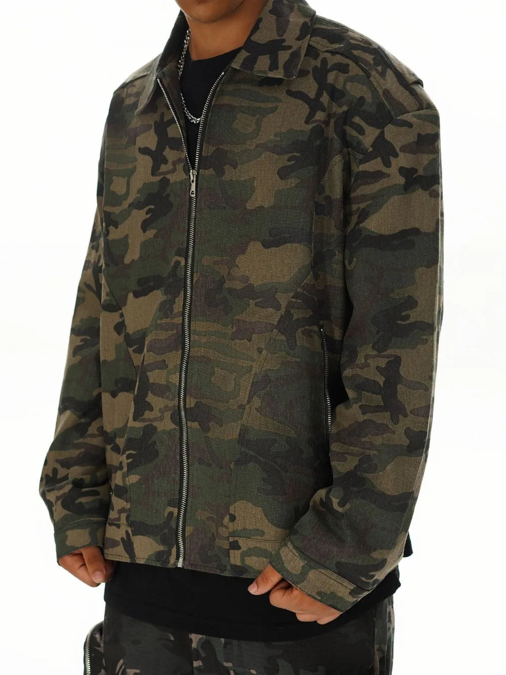 Men's Vintage Camouflage Detroit Varsity Jacket