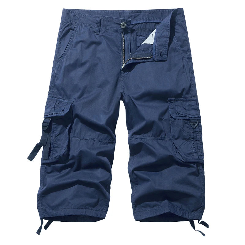 Men's Cotton Cargo Shorts - Multi Pocket Casual Summer Trousers