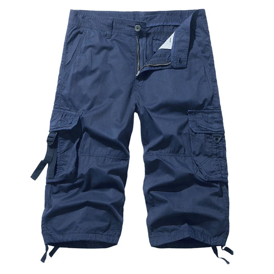 Men's Cotton Cargo Shorts - Multi Pocket Casual Summer Trousers