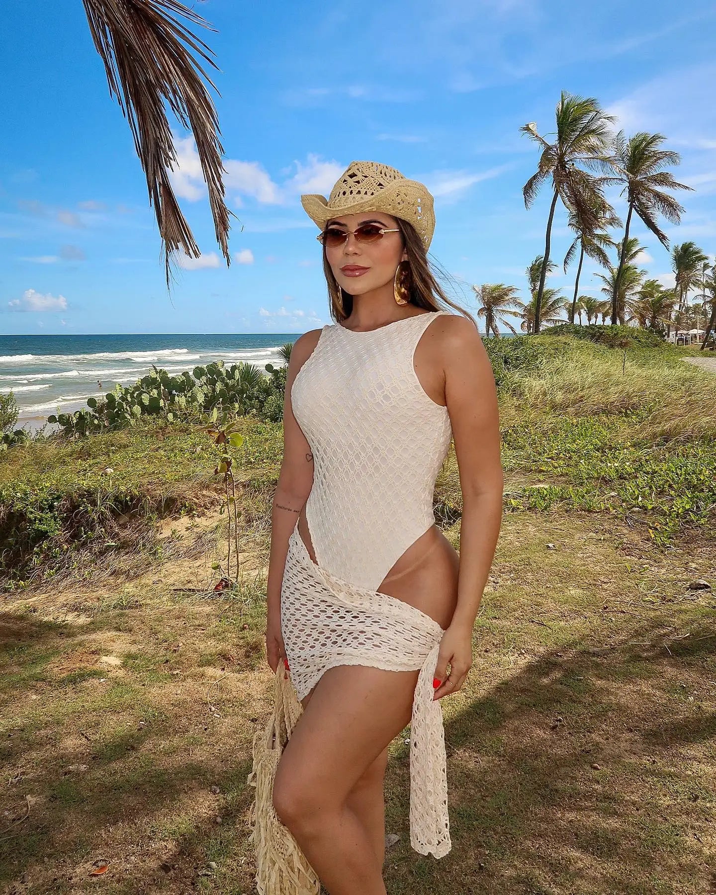 Women's Two Piece Skirt Halter Lace Bra Tassel Mini Skirt Beach Summer Set