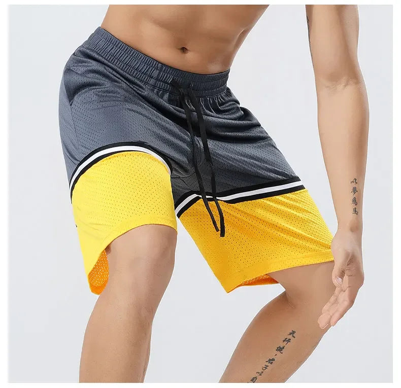 Men's Gym Casual Quick Dry Basketball Football Sweatpants Running Sports Pants Breathable Fitness Jogging Shorts