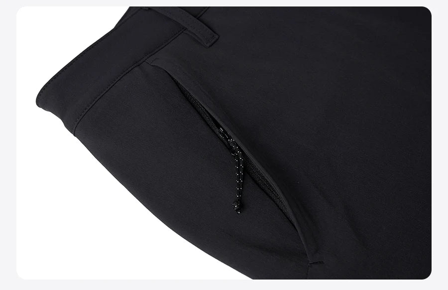 Men's Regular Straight Nylon Elastic Fabric Fleece Liner  Trousers