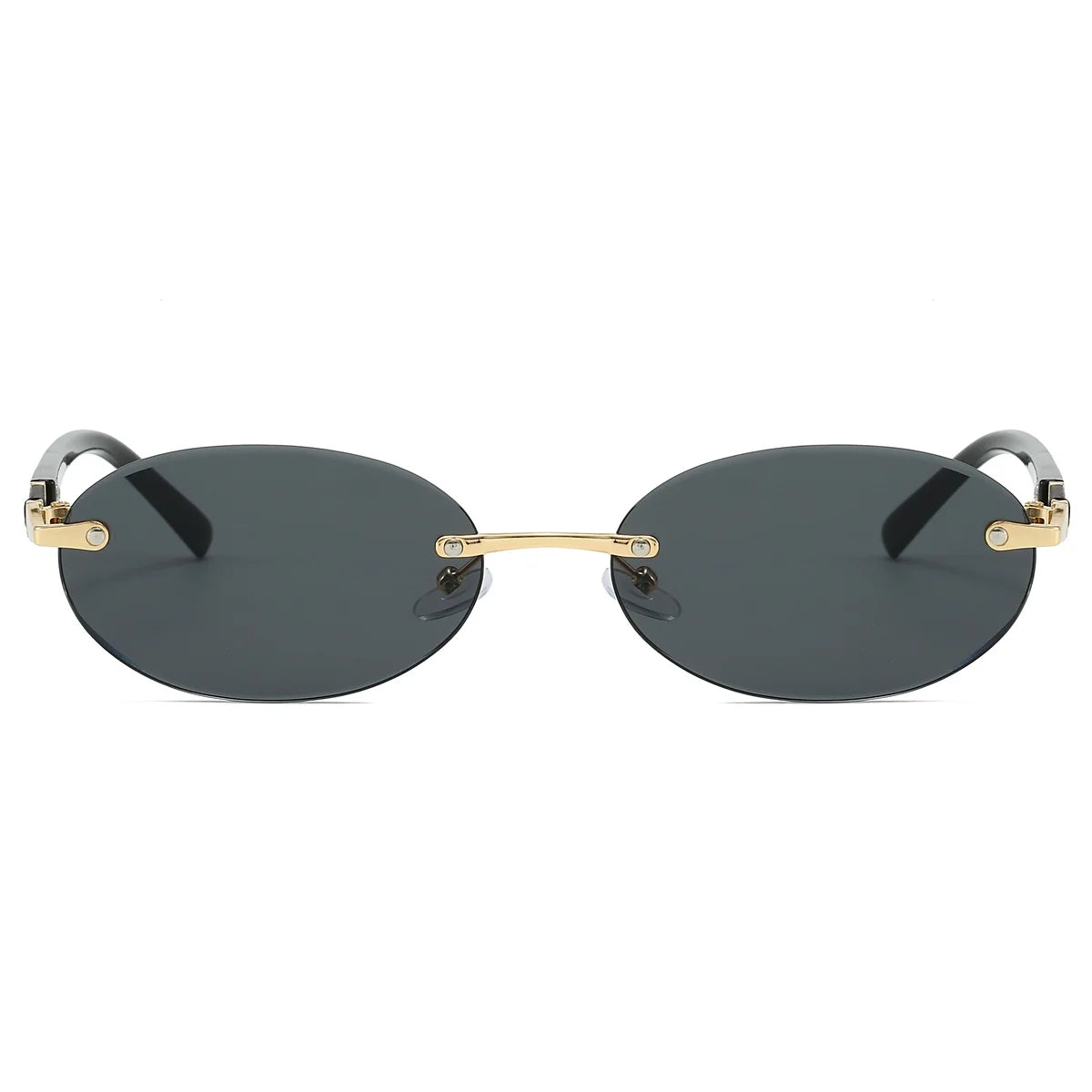 Unisex  Retro Metal Gradient Oval Sunglasses
