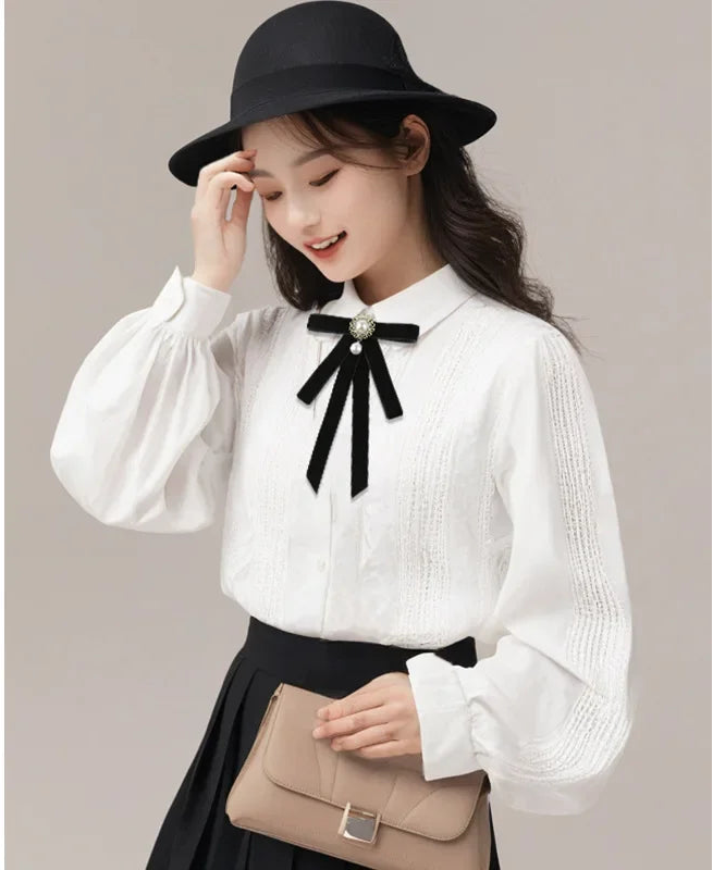 Elegant Fabric Flower Bow Brooch Pin