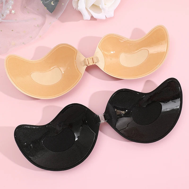Invisible Push-Up Bra Set - Strapless Seamless Adhesive Bralettes (2 Pairs)