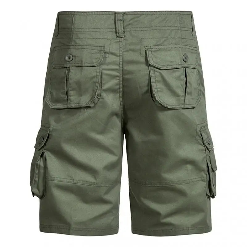 Men's Cotton Cargo Shorts - Multi Pocket Knee Length Summer Shorts