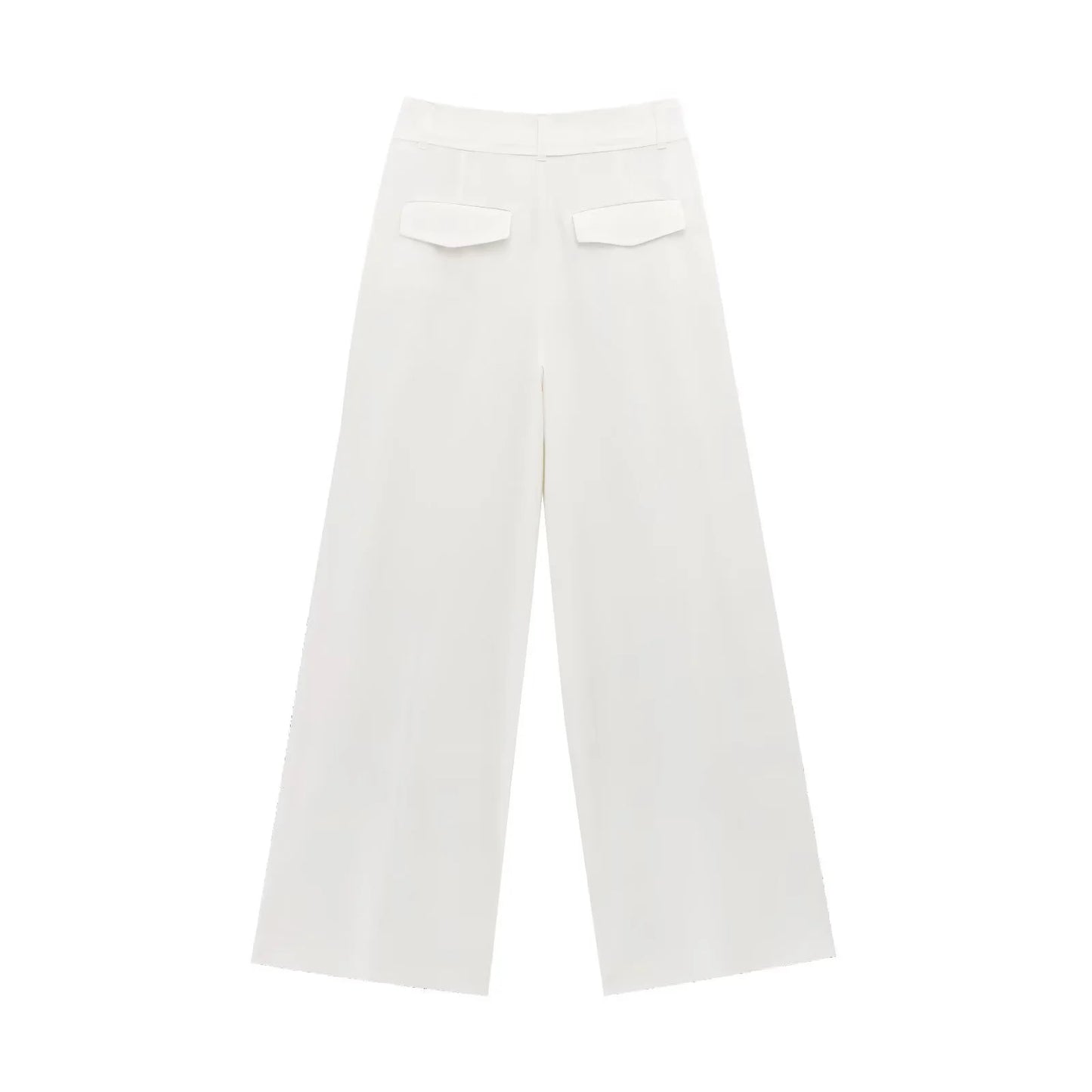 Women's Summer Pleated Strapless Top with Wide Leg Pants Set