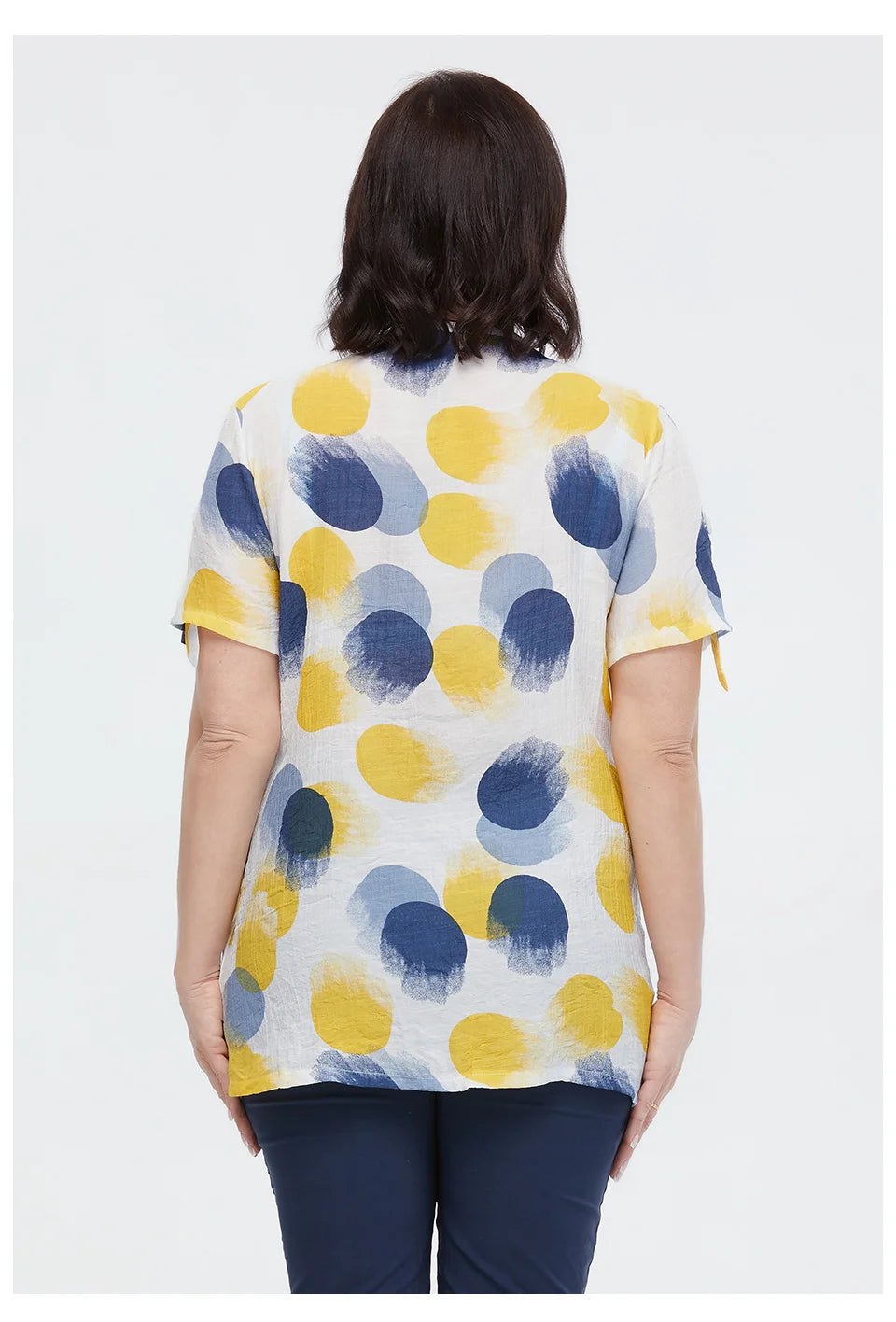 Women's Oversized Fake Two-Piece Print Shirt Blouse