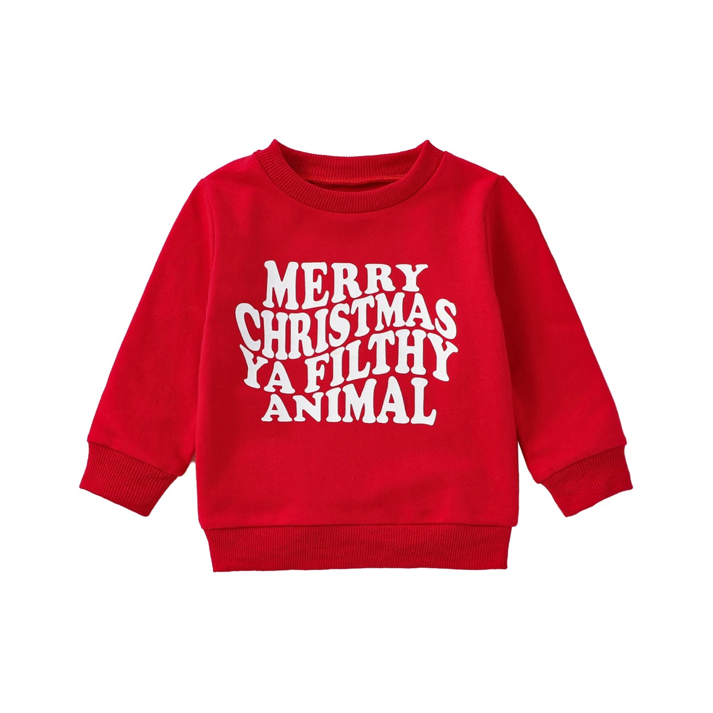 0-5Y Christmas Kids Girls Boys Sweatshirt -  Xmas Letter Printed Long Sleeve Pullover Top