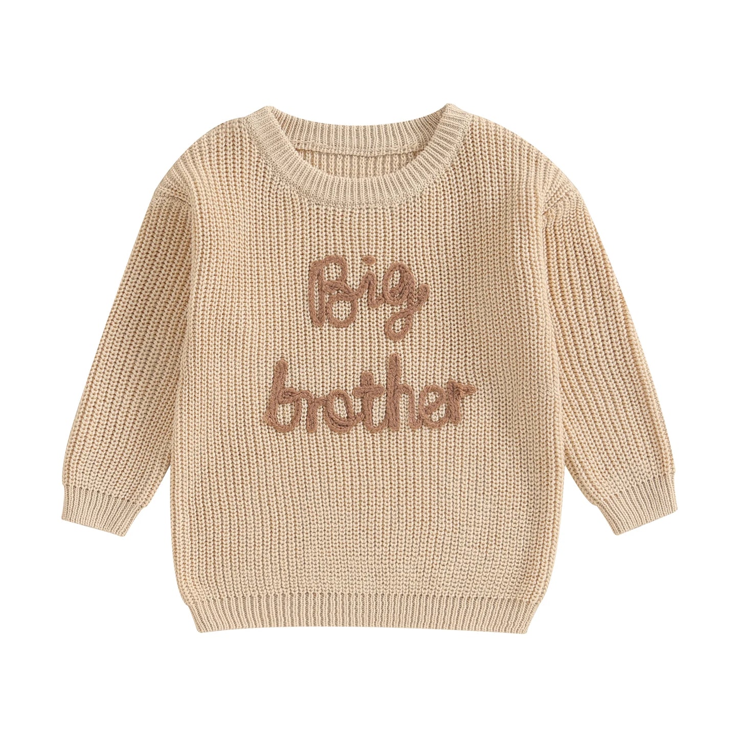 0-5Y Toddler Kids Boys Autumn Winter Sweater Long Sleeve Letter Embroidery Pullover Knitwear