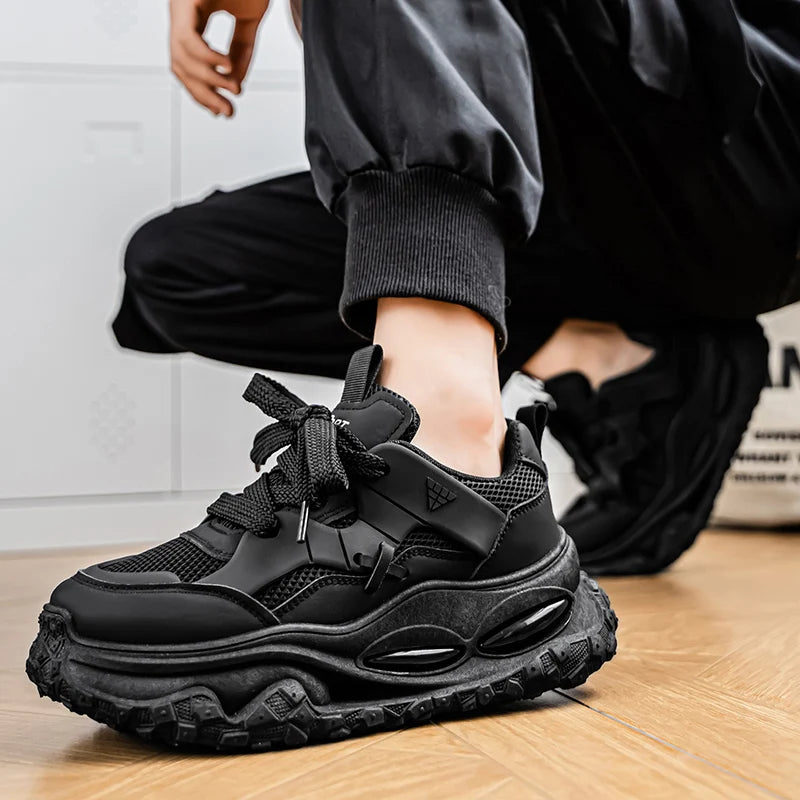 Street Style Platform Sneakers - Men's Skateboard Running & Tennis Trainers
