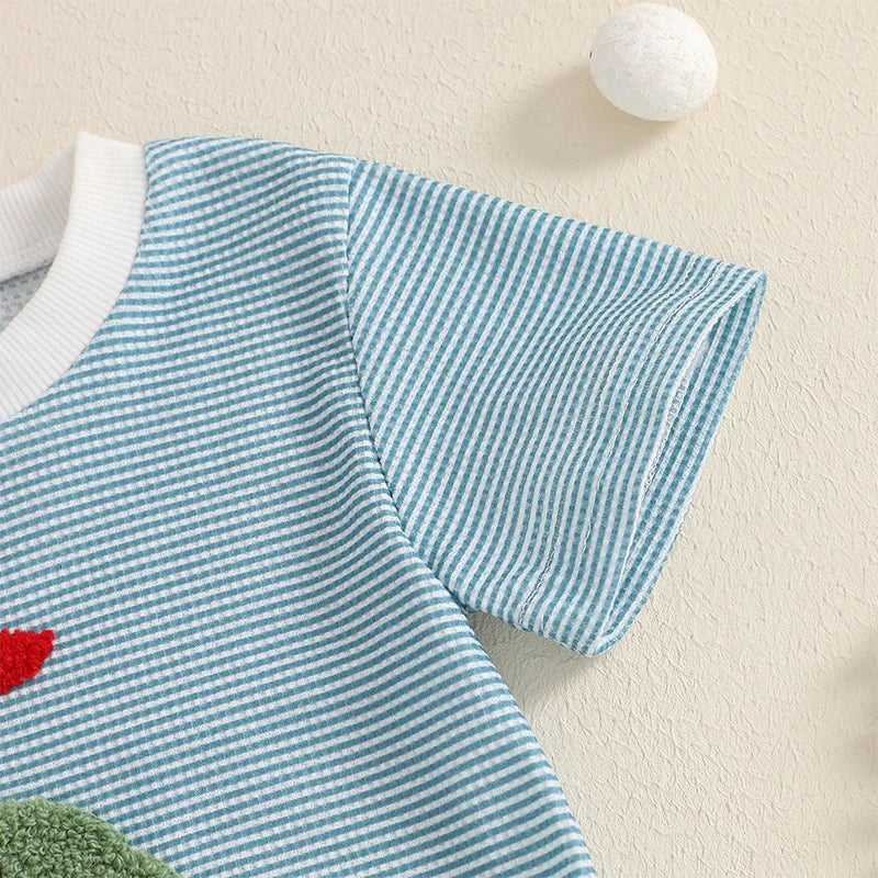 Baby Golf Romper - Striped Short Sleeve Bodysuit for Boys & Girls (0-18M)