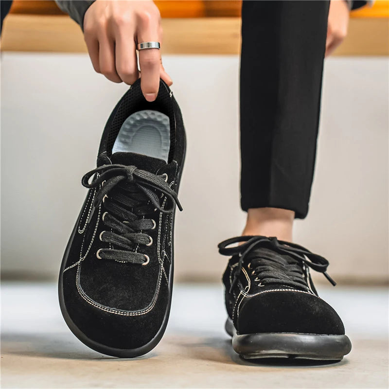 Men's Suede Leather Lace-up Casual Comfortable British Shoes