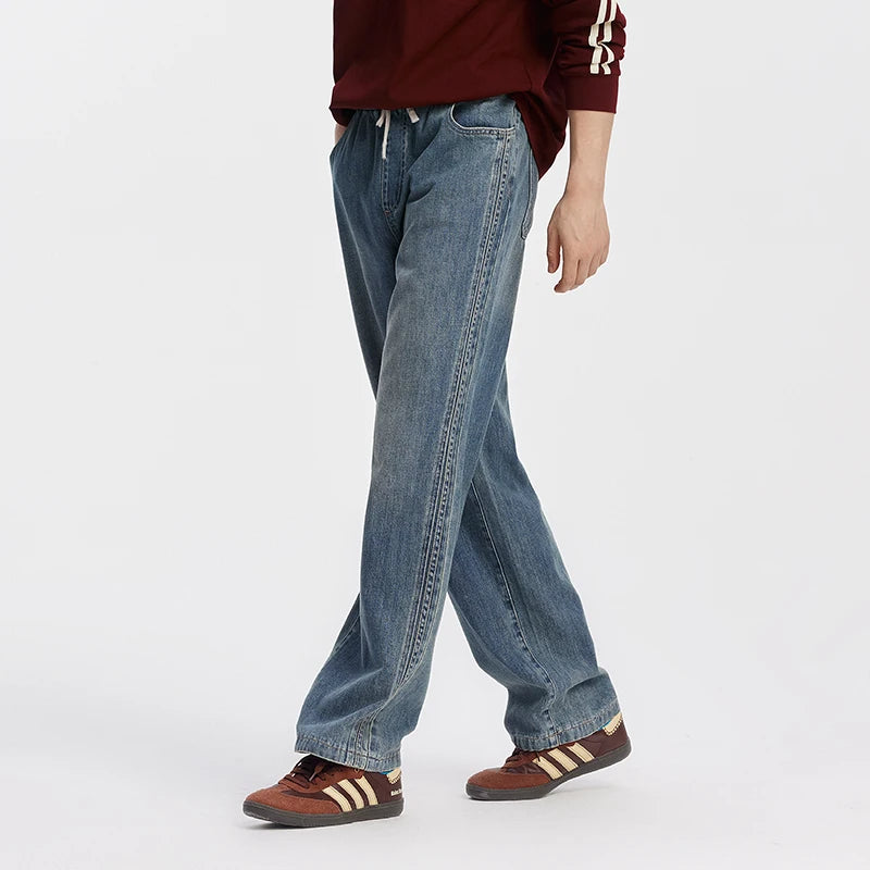 Retro Loose Straight Leg Jeans - Versatile Autumn Long Pants