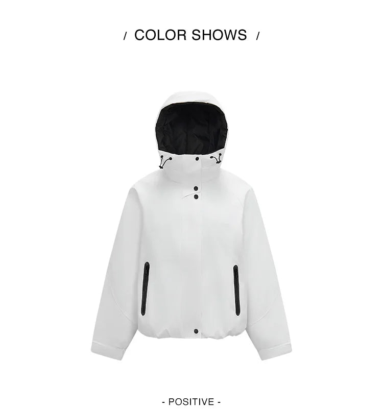 Lightweight Loose Fit Colorblock Hooded Down Jacket - Winter Casual Street Style