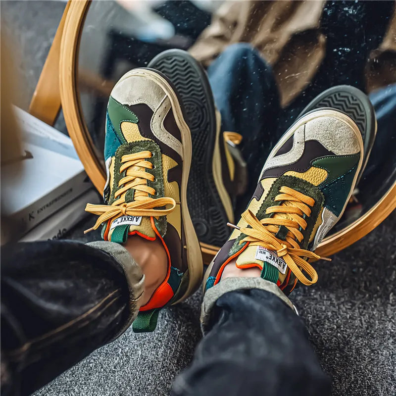 Men's Casual Platform Lace Up Comfortable  Sneakers