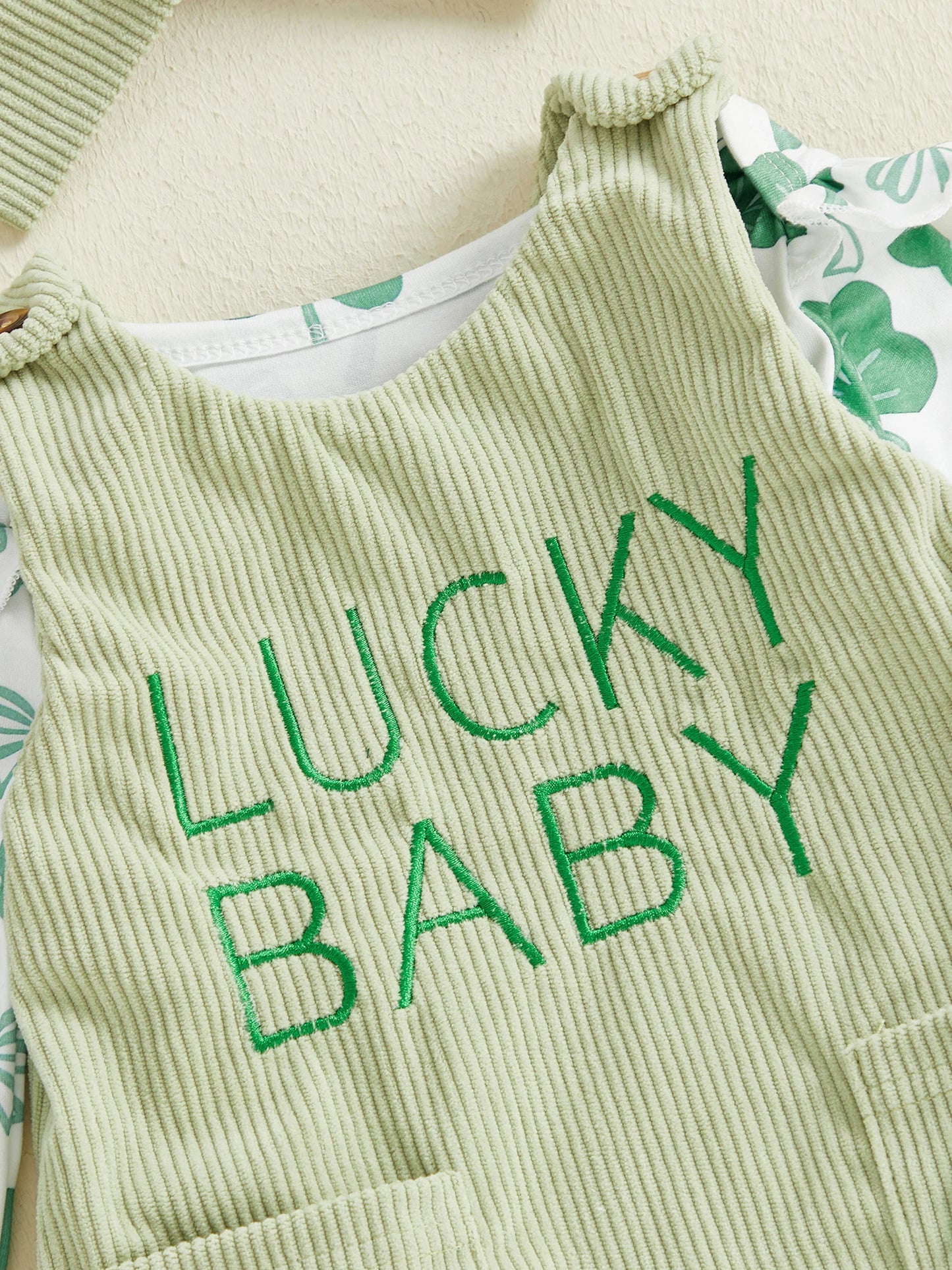 Baby Girls' Shamrock Print Romper Dress & Headband Set