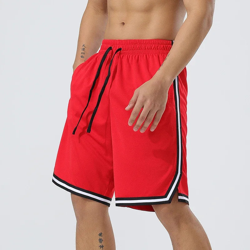 Men's Jogging Sweatpants Fitness Training Short Bodybuilding Lightweight Loose Fitting Lace Up Gym Basketball Shorts