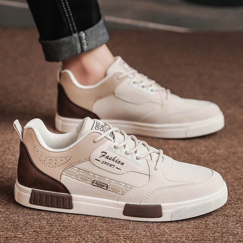 Men's Casual Flat Sneakers - Simple Design Trainers