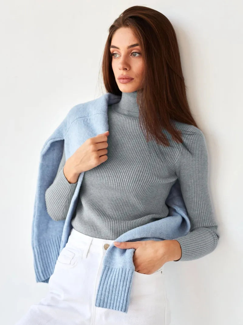 Women's Knitted Pullover Turtleneck