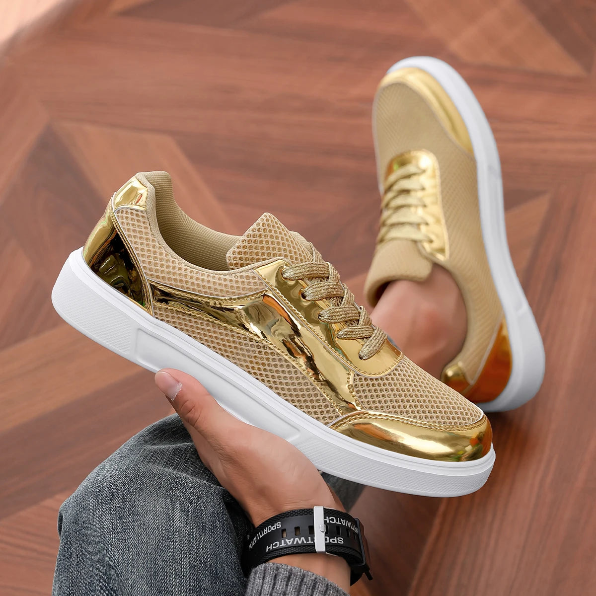 Men's Platform Skateboard Sneakers - Breathable Outdoor Vulcanized Tennis Shoes