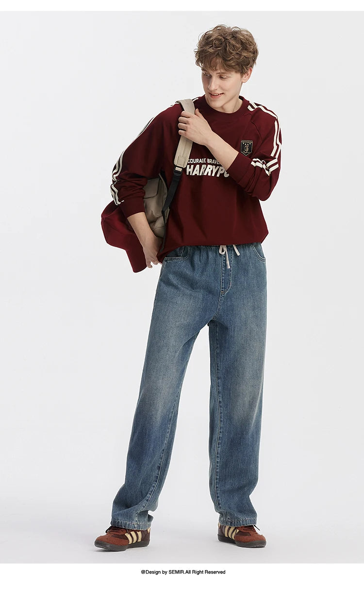 Retro Loose Straight Leg Jeans - Versatile Autumn Long Pants