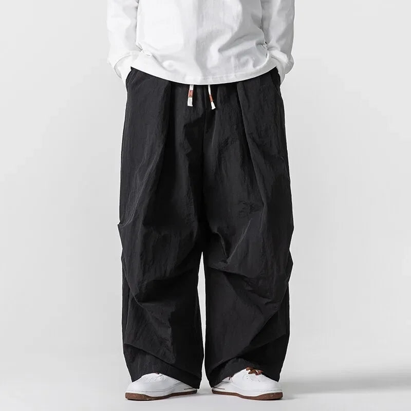 Men's Spring Summer Loose Harem Wide Leg Trousers