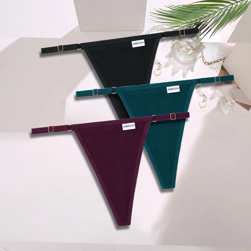 Women's Cotton Thong Underwear 3-Pack