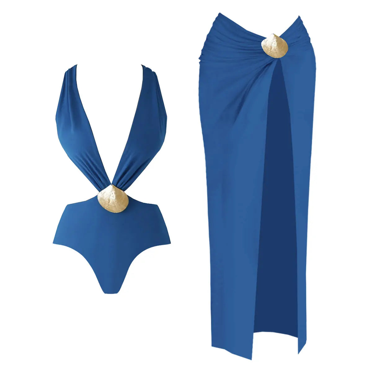 Cut-Out Swimsuit with Skirt - Bikini Dress Set