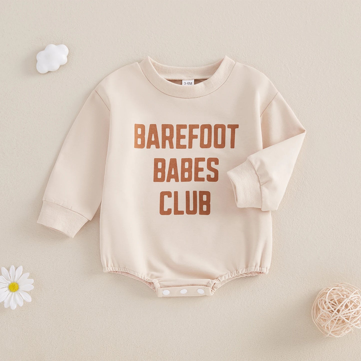 0-18M Baby Boys Girls Sweatshirt Romper Letter Print Long Sleeve Jumpsuit Babygrow