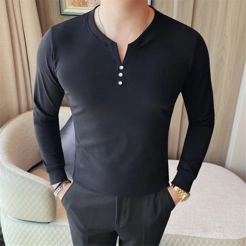 Men's Slim Fit V-Neck Cotton T-Shirt