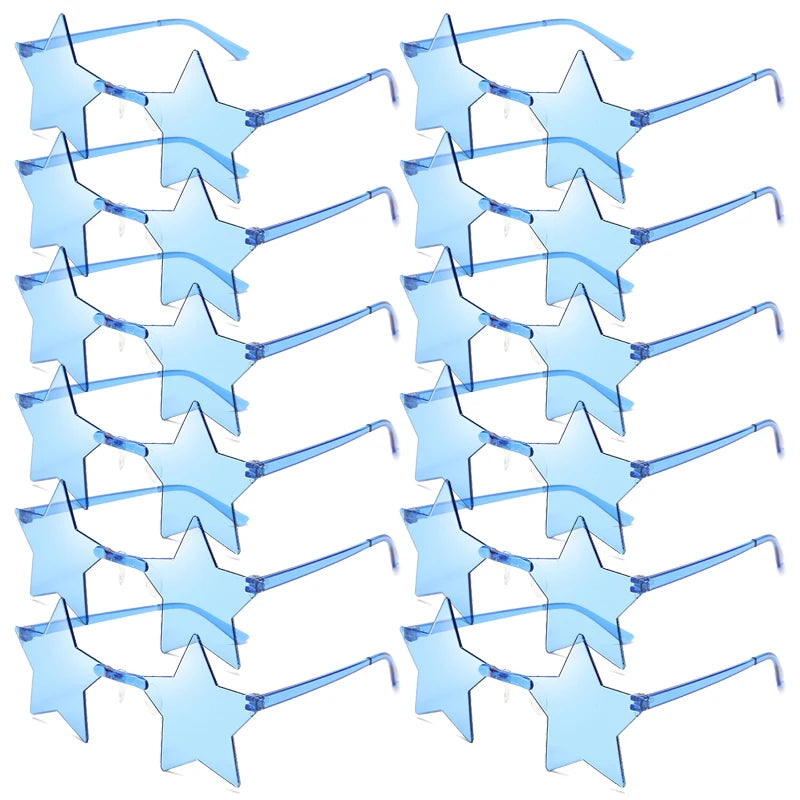 Women's 12/16 Pack Rimless Star Shaped Sunglasses Set