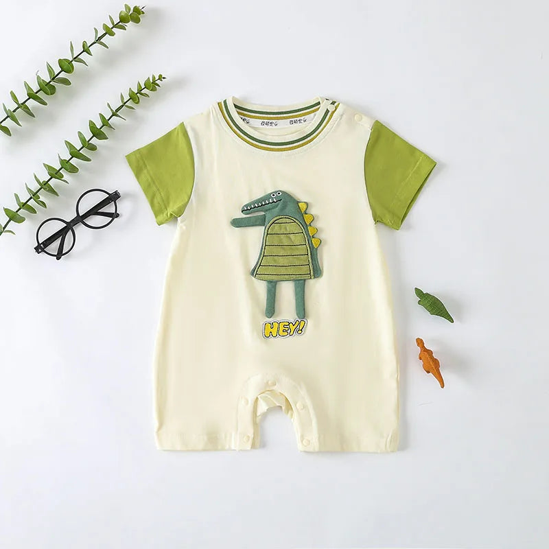 Baby Toddler Newborn  Cartoon Dinosaur Short-sleeved Jumpsuit  Romper