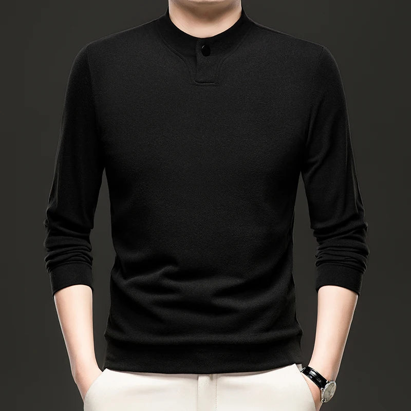 Men's Fleece Sweatshirt O-Neck Slim Fit Casual Hoodie Warm Breathable Pullover