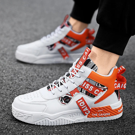Platform Vulcanized High-Top Sneakers - Unisex Sports Shoes