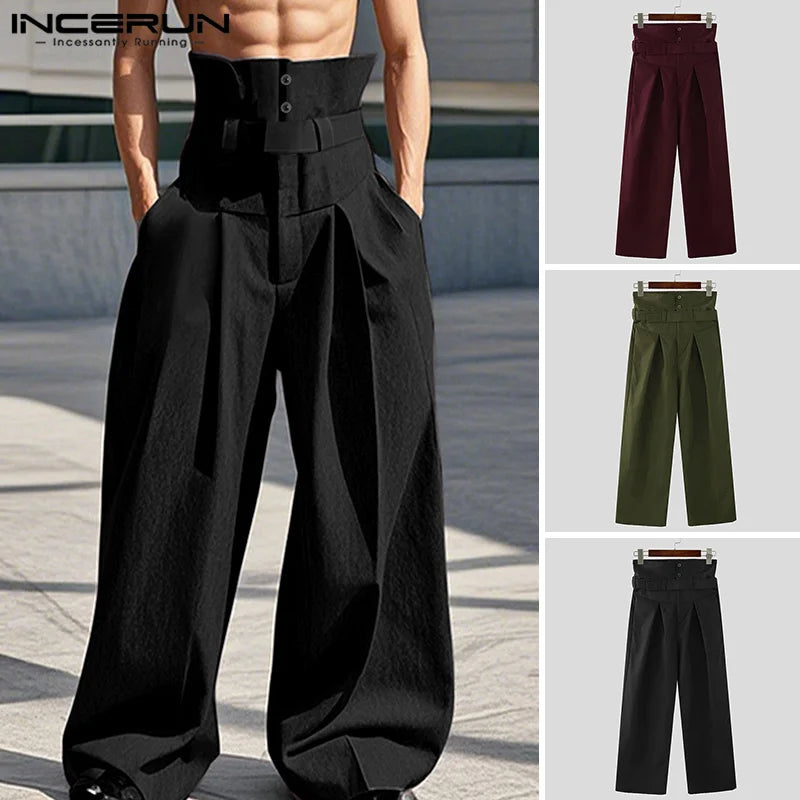 Deconstructed High Waist Wide Leg Trousers