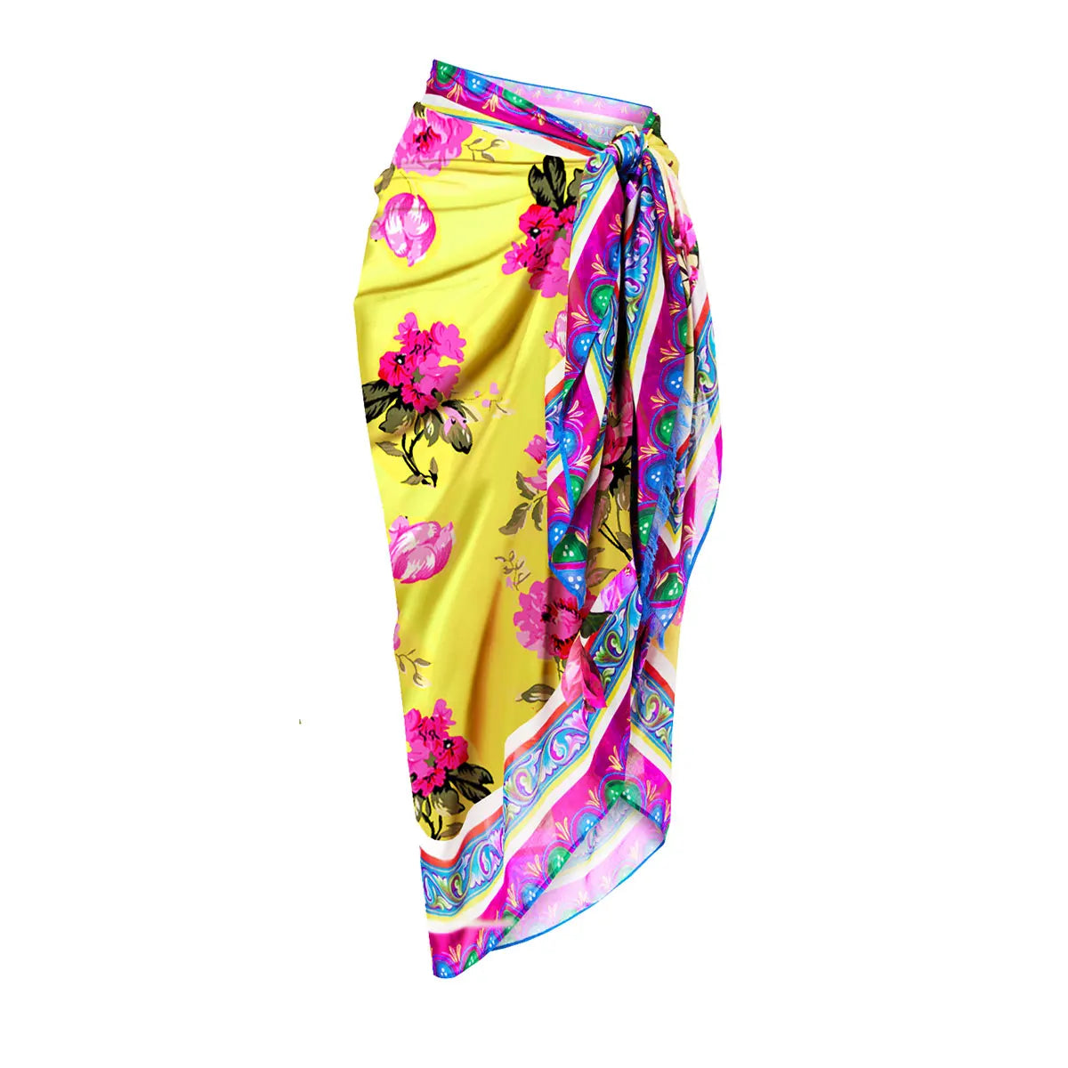 Underwire Push-Up Swimsuit with Skirt - High Leg Bathing Suit