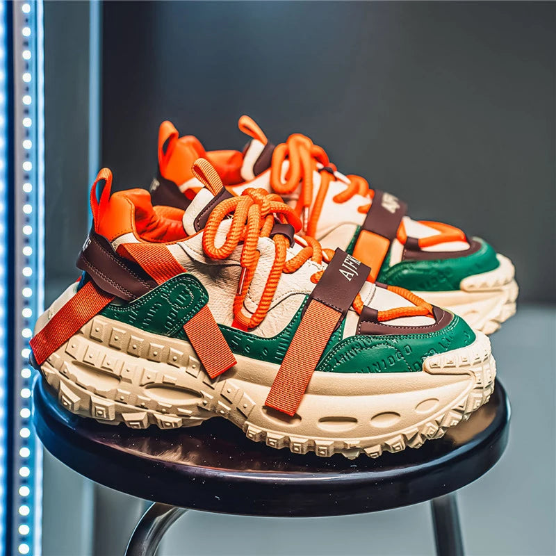 Men's Casual Platform Sports Shoes Lace Up Sneakers