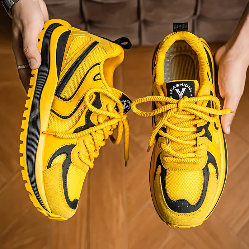 Men's Platform Vulcanized Sneakers - Breathable Tennis Sports Shoes