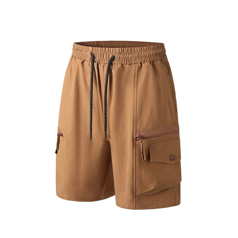 Men's Summer Casual Elastic Waist Straight Breathable Shorts