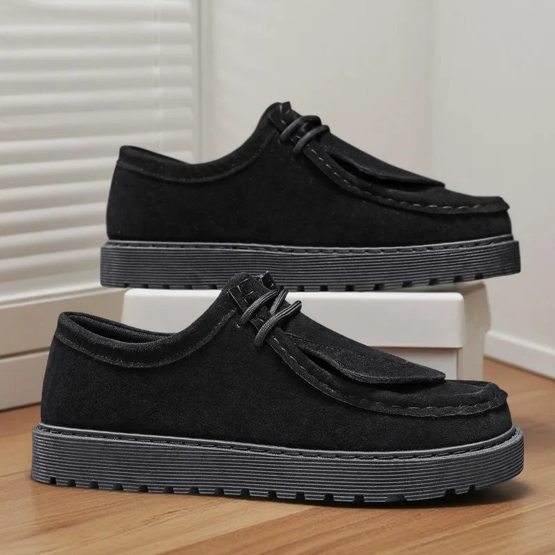 Men's Casual Platform Sneakers - Lace-Up Tennis Sports Shoes