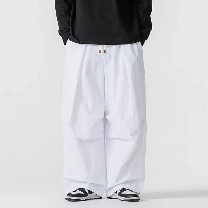 Men's Spring Summer Loose Harem Wide Leg Trousers