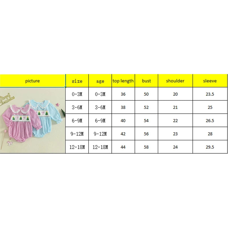 Baby Plaid Print Romper - Long Sleeve Bow Embroidery Doll Collar Jumpsuit