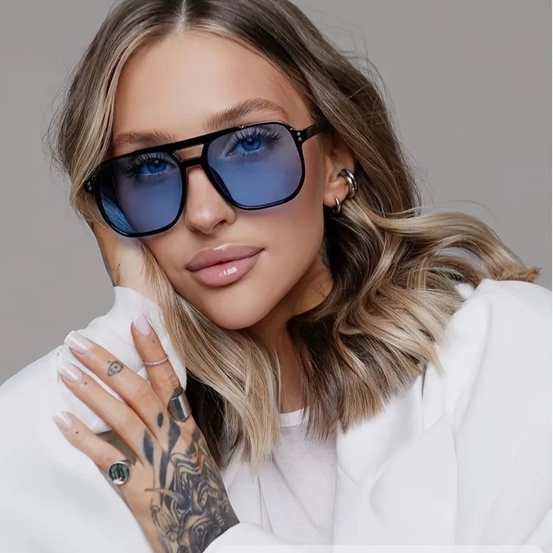 Classic Square Sunglasses - 5 Pack UV Protection Oversized Fashion Eyewear