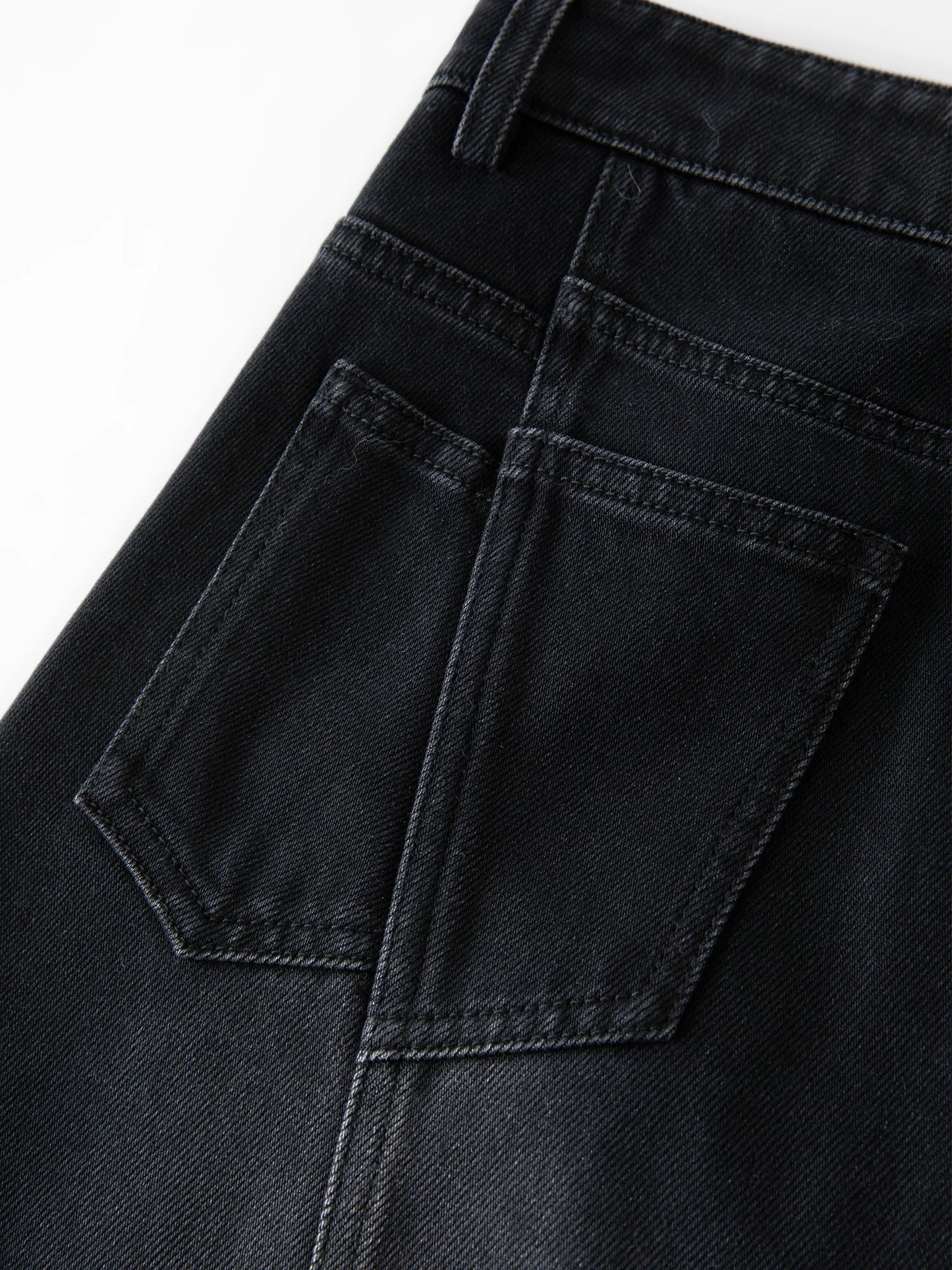 Black Denim Skirt High Waist Slimming Long Midi Skirt