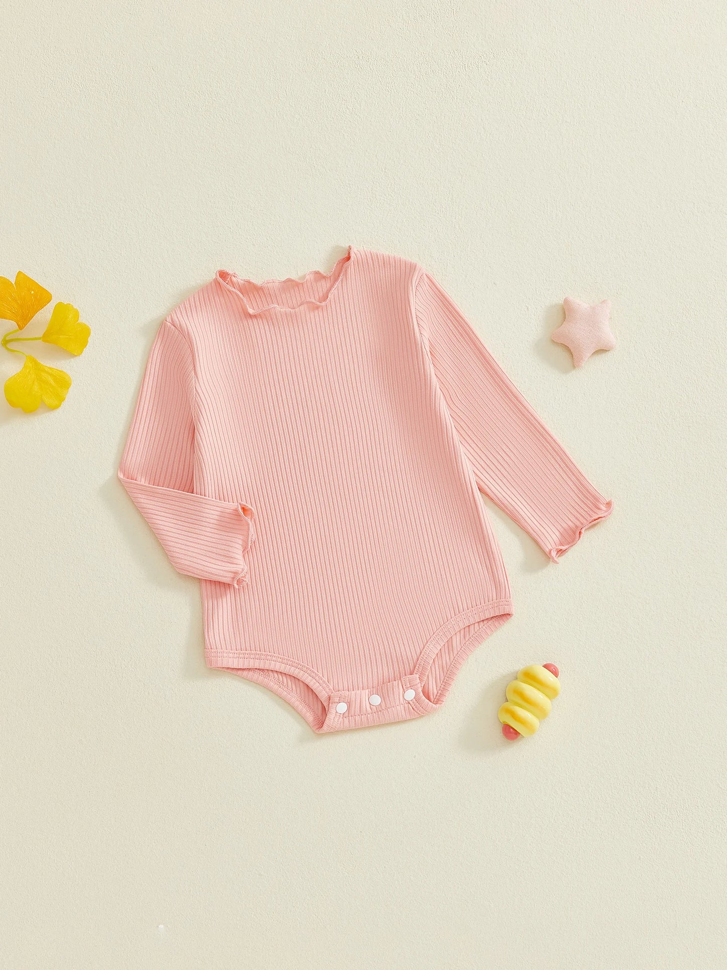 Baby Fall Winter Knit Romper - Soft Solid Colour Long Sleeve Round Neck Jumpsuit